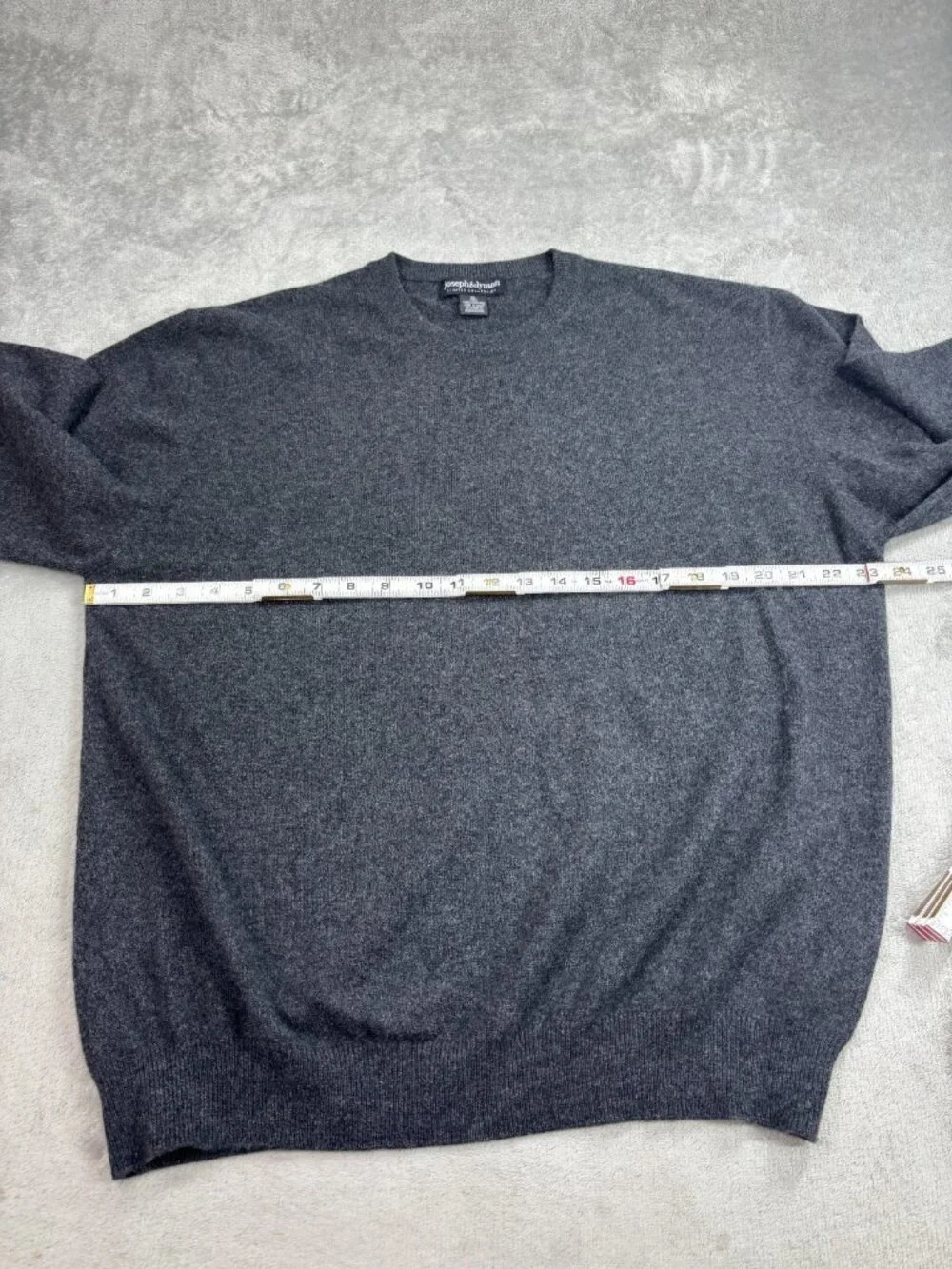 Joseph & Lyman Limited Collection Sweater Mens XL Gray Cashmere Ribbed Crew Neck